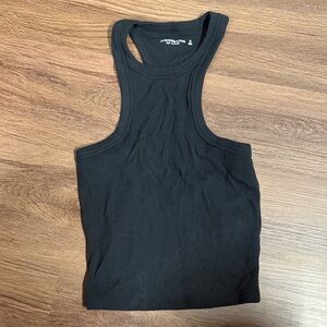 Abercrombie & Fitch Black Soft AF Rib Tank Black, Sz M